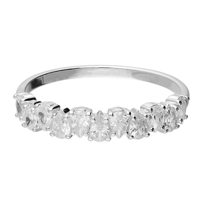 Pear Halo Eternity Ring