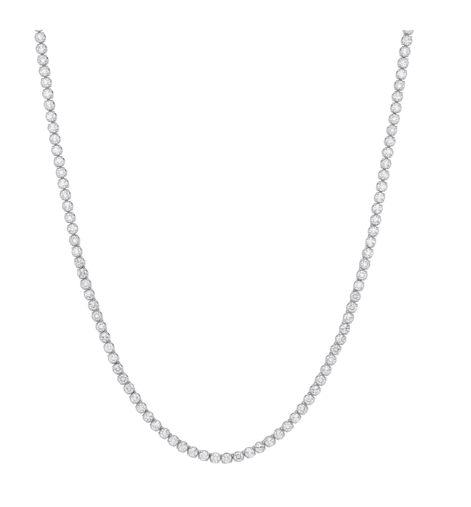 9ct White Gold 10.00ctw LAB GROWN 17" Diamond Tennis Necklace IGI Certified