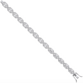 Silver Emerald Cut Halo Tennis Bracelet