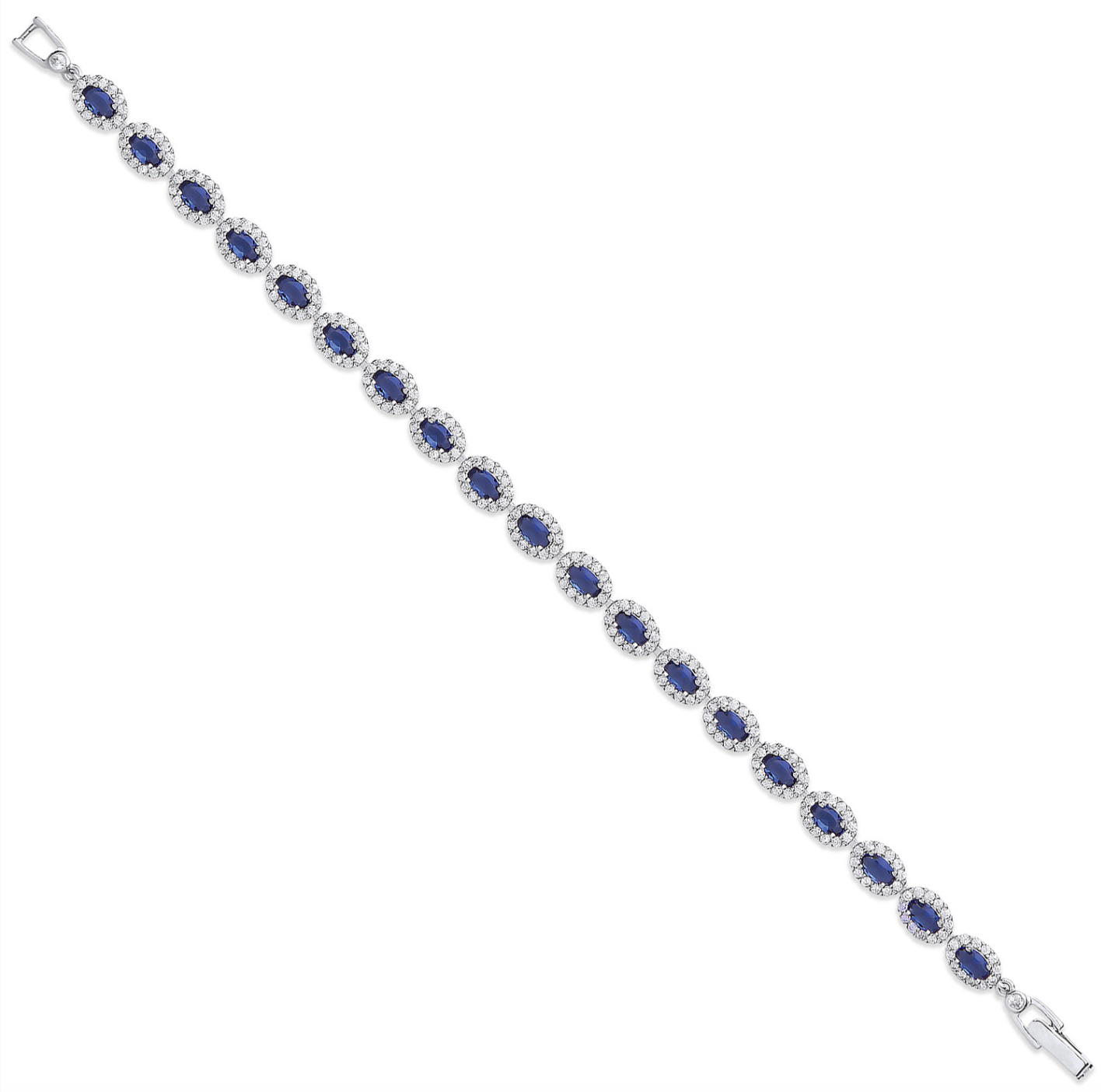 Silver Sapphire Tone Tennis Bracelet