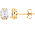 The Halo Baguette Studs