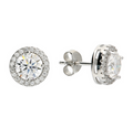 Moissanite Halo Stud Earrings