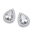 Silver Pear Cluster Studs