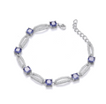 Silver Tanzanite CZ Tennis Bracelet