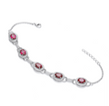 Red Stoned Halo Bracelet