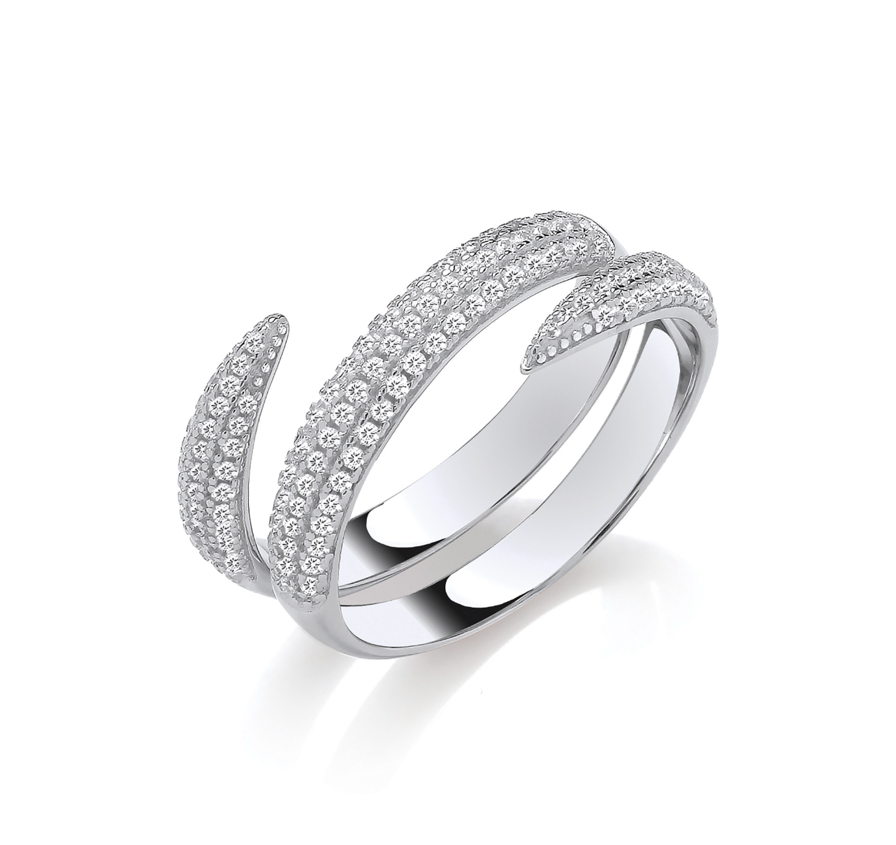 Silver Crossover Ring