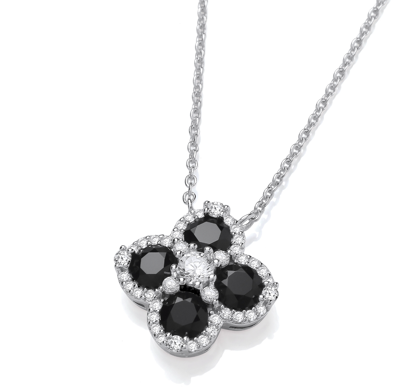 Black Clover Silver Necklace