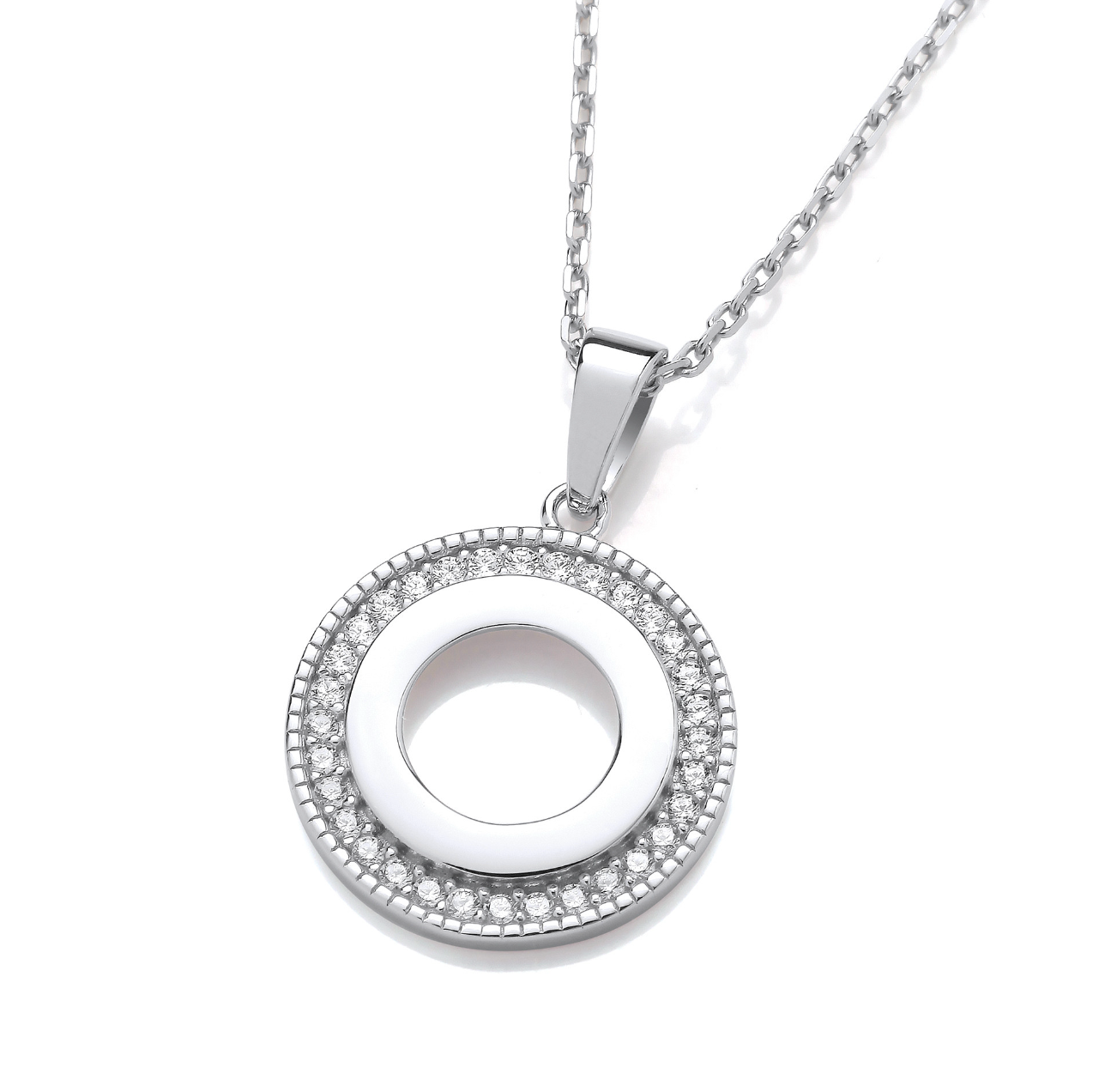 Silver Circle Pendant Necklace
