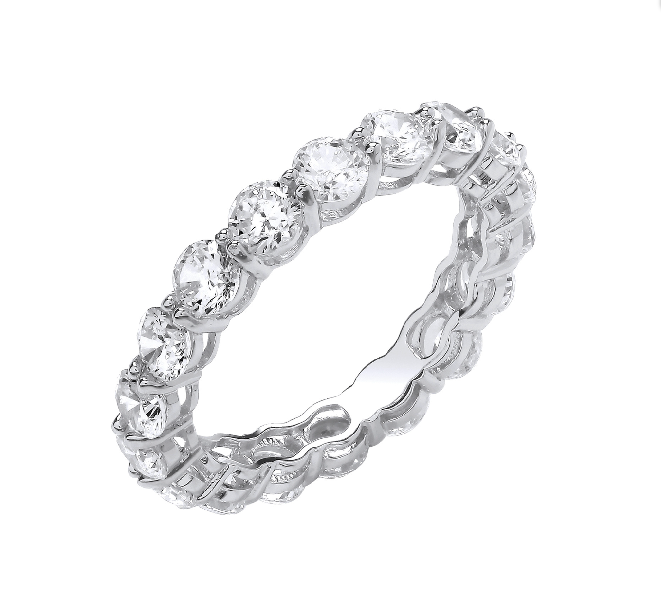 Silver Full Eternity CZ Ring