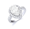 Pear Cut CZ Solitaire Ring