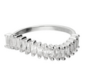 Silver Wave Baguette Ring