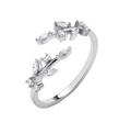 Silver Olive Tree Cross-Over Ring