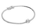 Silver Tennis Bracelet with Solitaire Halo Centre