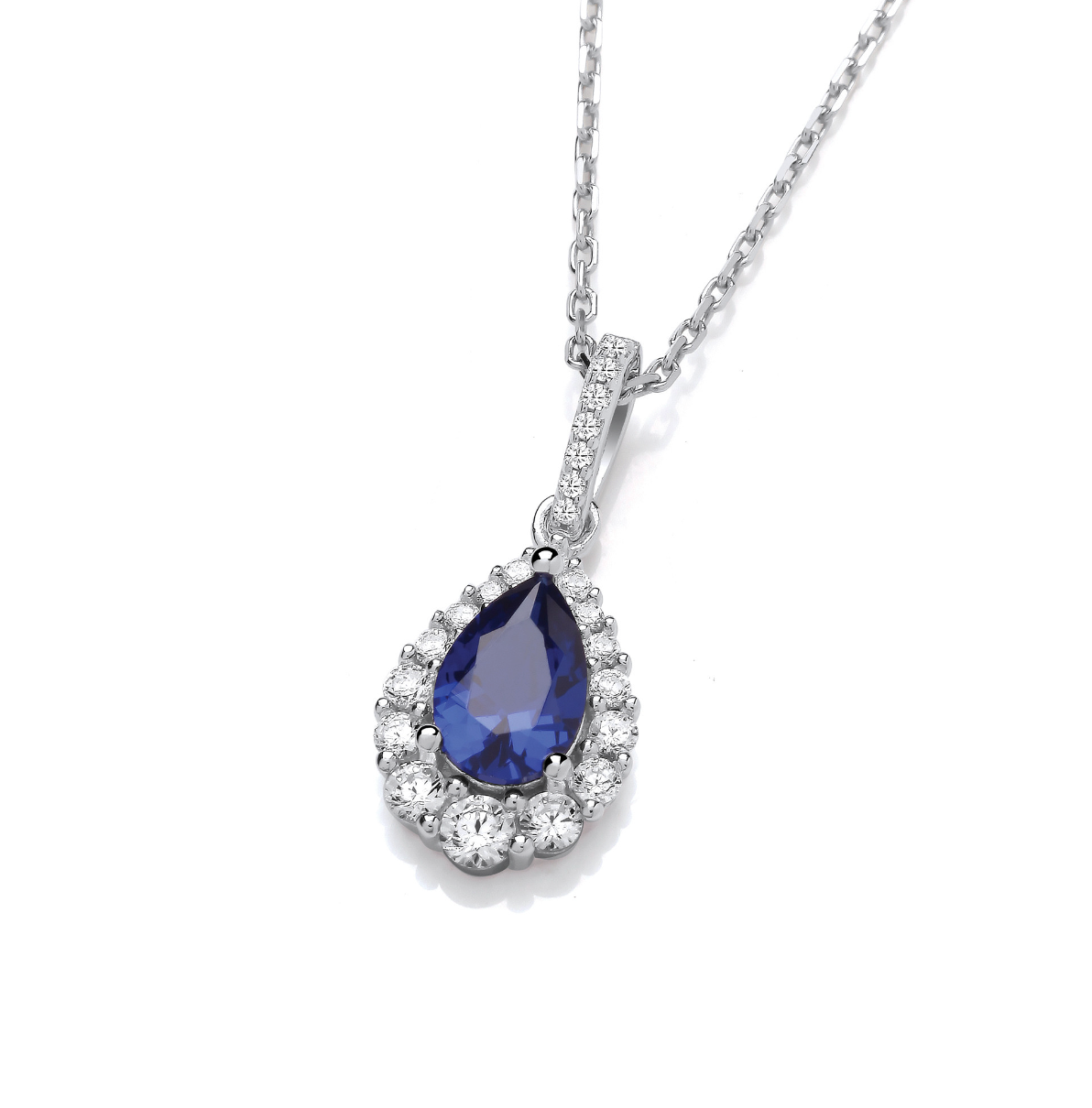 Blue Teardrop Pendant Necklace