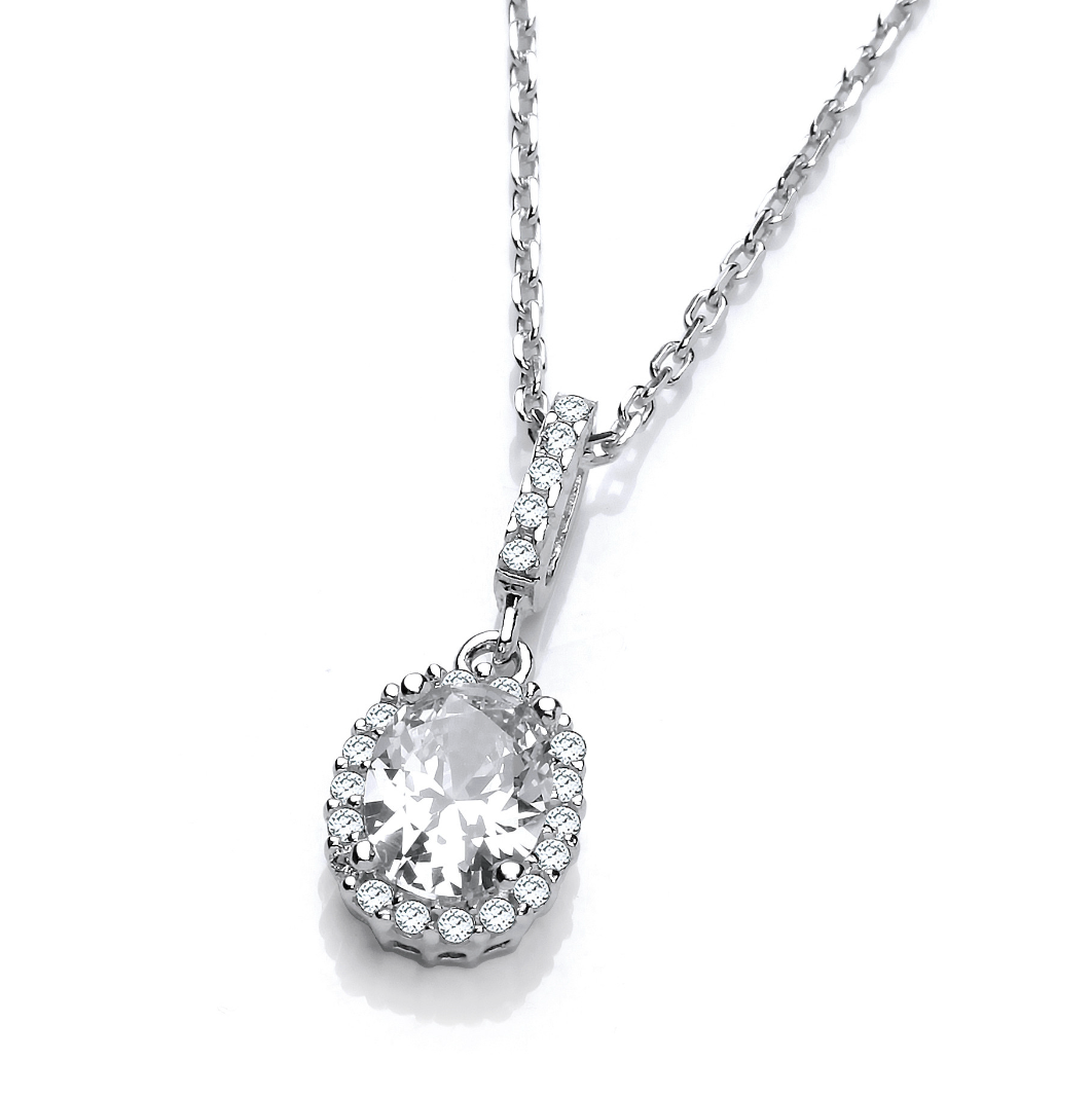 Oval Drop Pendant Necklace