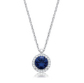 Blue Halo Pendant Necklace