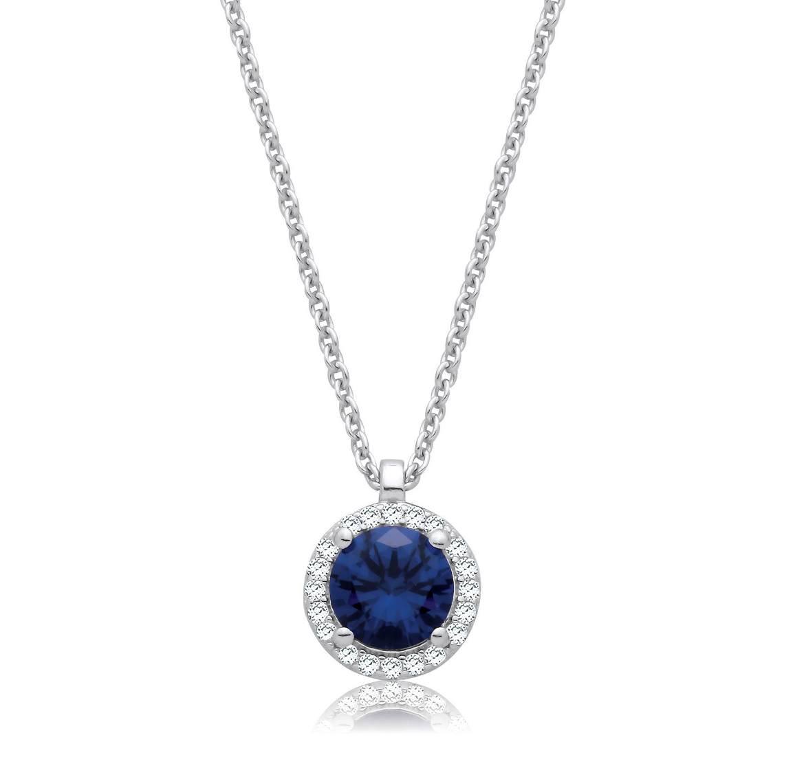 Blue Halo Pendant Necklace