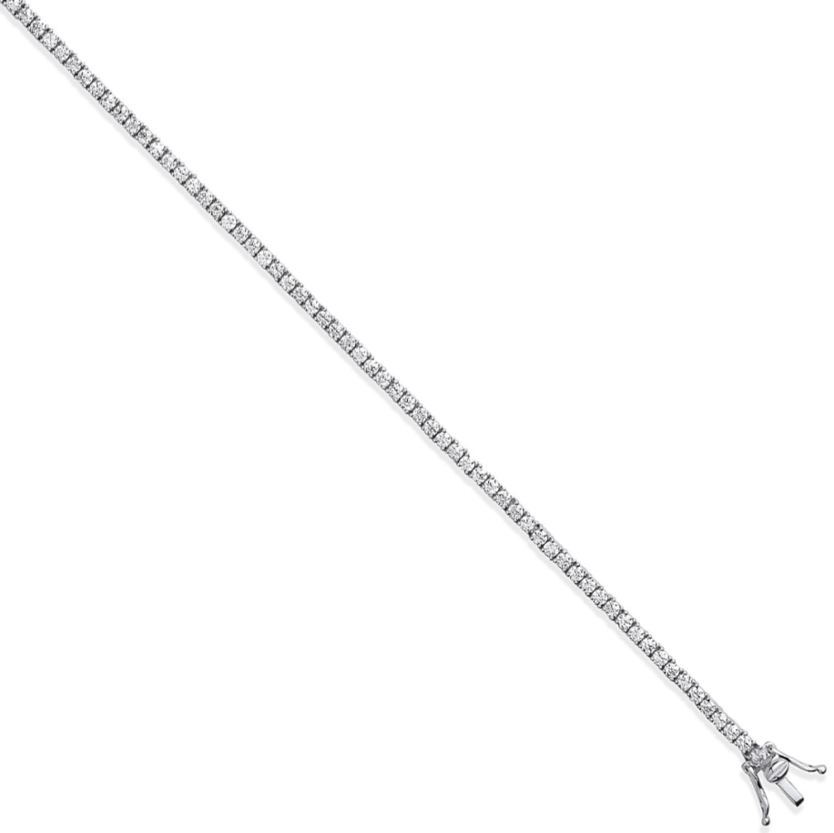Silver High Cz Setting 2.6mm Tennis Bracelet