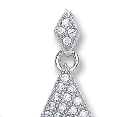 Silver Diamond Shape Drop Earrings
