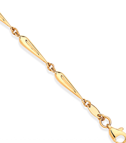 Elongated Gold Teardrop Bracelet