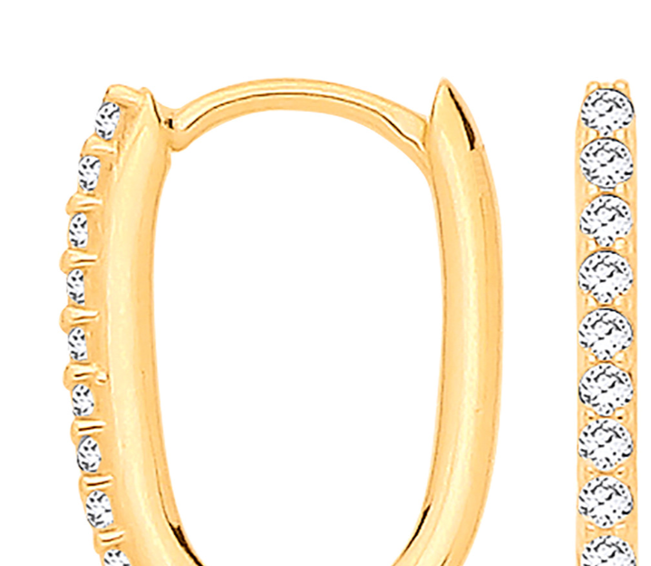 Gold Classic Pavé Huggies