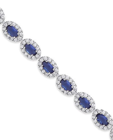 Silver Sapphire Tone Tennis Bracelet