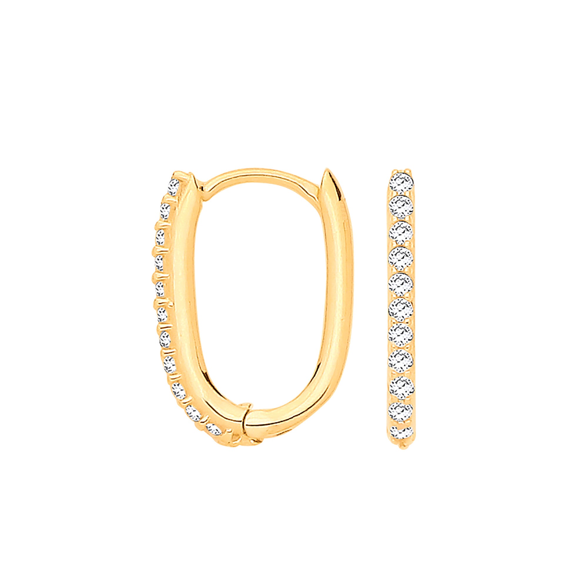 Gold Classic Pavé Huggies