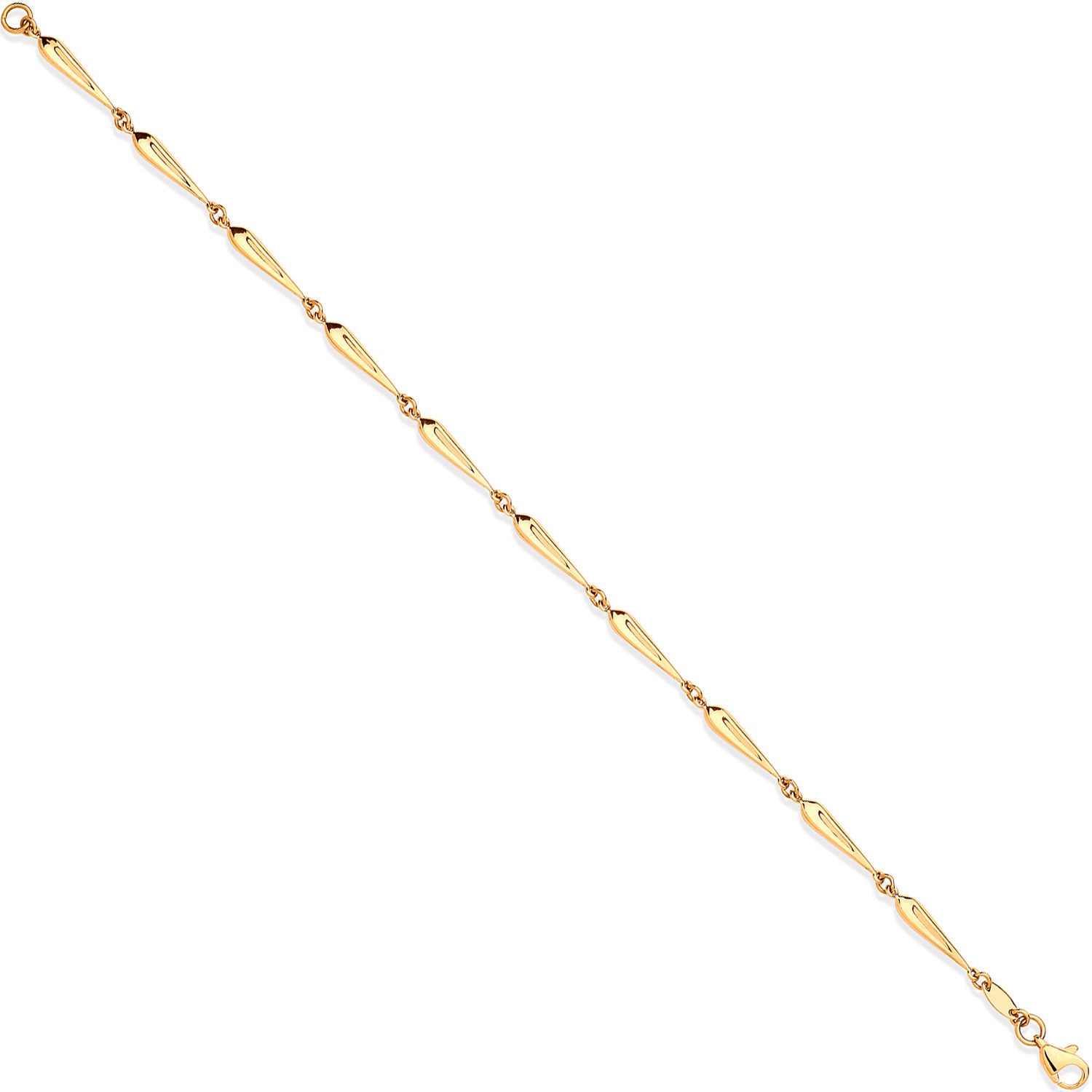 Elongated Gold Teardrop Bracelet