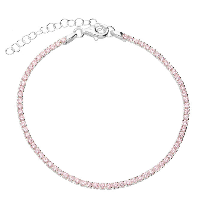 Pink Cubic Zirconia Tennis Bracelet