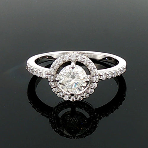 925 Moissanite Open Halo Ring