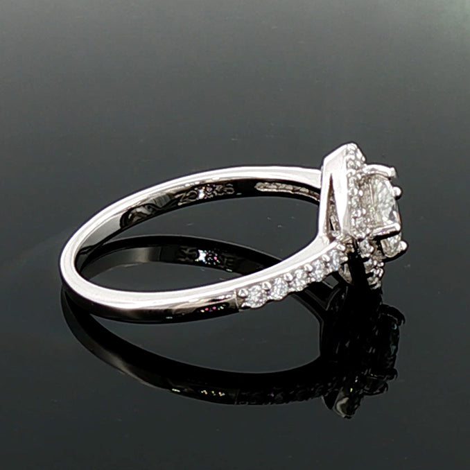 925 Moissanite Open Halo Ring
